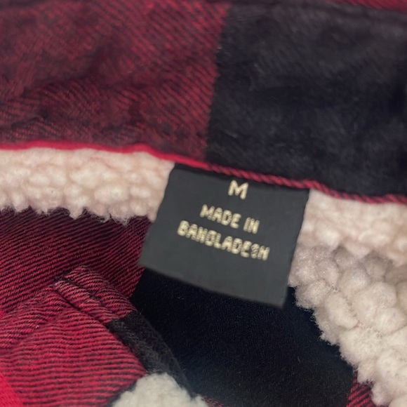 RedHead Brand Men's Long Sleeve Red black Plaid Flannel Sherpa Lined Shirt Sz M - Picture 10 of 10